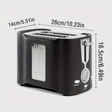2 Slice Toaster, Quick & Even Results Every Time, Wide Slots Fit Any Size Bread Drop-Down Crumb Tray for Easy Clean Up, Stainless