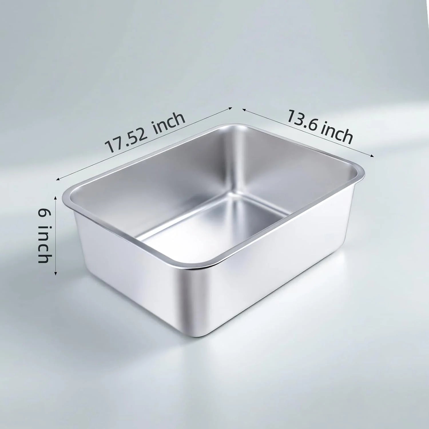 Cat Litter Box - Metal High-Sided Litter Pan for Cats, Rabbits, and Pets, Non-Stick, Odor-Free, Easy to Clean, Splash-Proof, Sturdy and Durable Indoor Cat Toilet Supplies