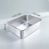 Cat Litter Box - Metal High-Sided Litter Pan for Cats, Rabbits, and Pets, Non-Stick, Odor-Free, Easy to Clean, Splash-Proof, Sturdy and Durable Indoor Cat Toilet Supplies
