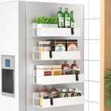 Metal Magnetic Spice Rack for Refrigerator Black, 4 Pack