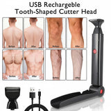 Long Handle Electric Back Shaver for Men Body Hair Removal Razor USB Recharge US