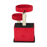 Halloween Cat Climbing Frame Gothic Cat Tree, Cat Tower with Spacious Cat Condo, 2 Padded Perches, Spider Toy, Scratching Posts, Scratching Ladder for Large Cats, Red & Black
