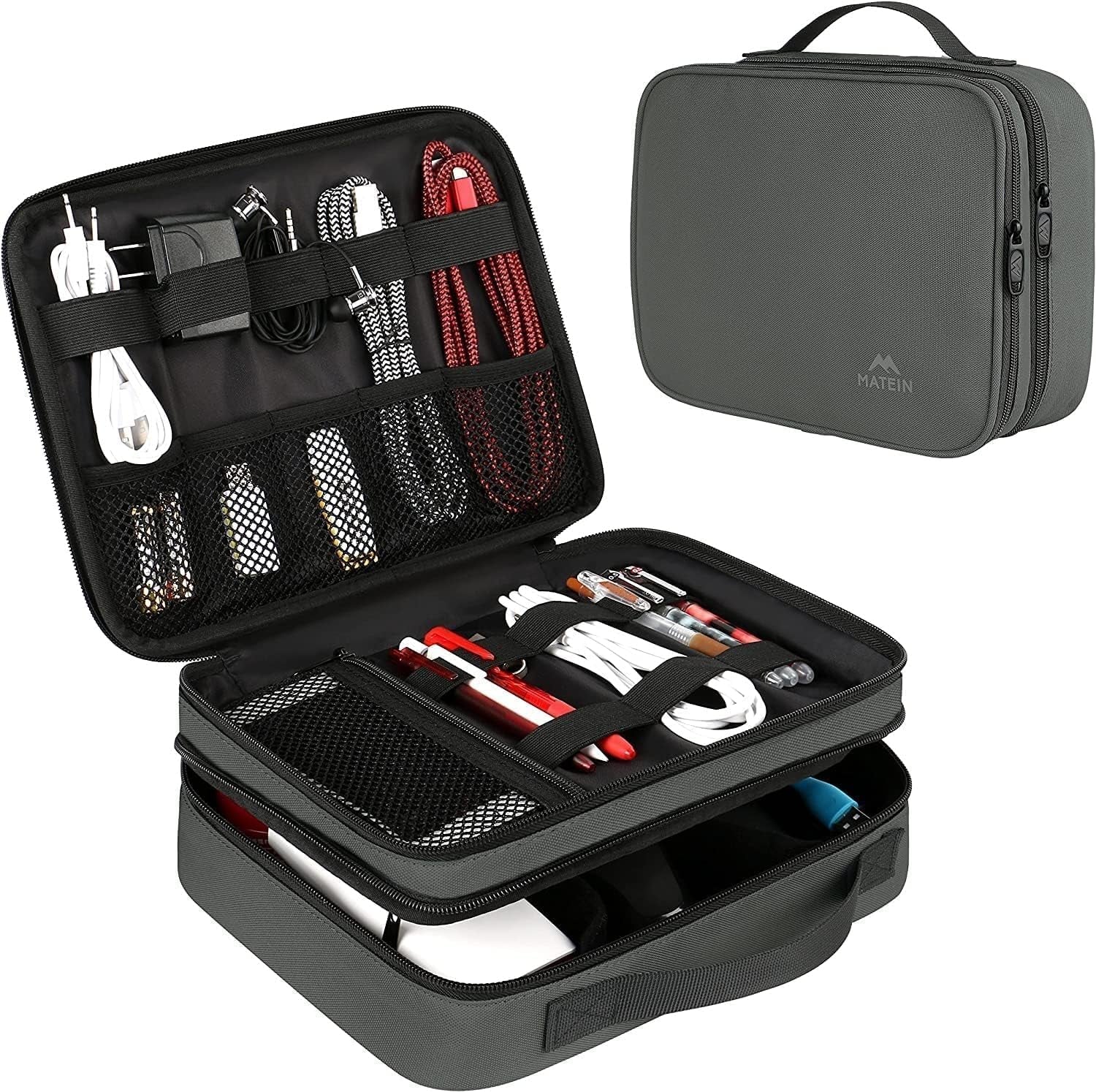 Electronics Organizer Travel Case, Cable Organizer Bag, Black