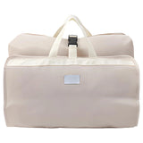 Beige Hanging Packing Cube, 7-Compartment Foldable Travel Organizer with Handbag Design