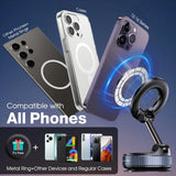 360° Adjustable Rotating Folding Magnetic Phone Holder Vacuum Suction Mag Stand for Car Navigation Gym Kitchen - Universal GPS Streaming Bracket