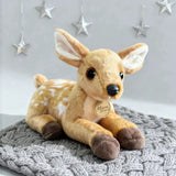 25CM Simulation Fawn Plush Toys Soft Stuffed Cartoon Animal Doll Cute Deer Doll for Home Christmas Gift Children'S Birthday Gift