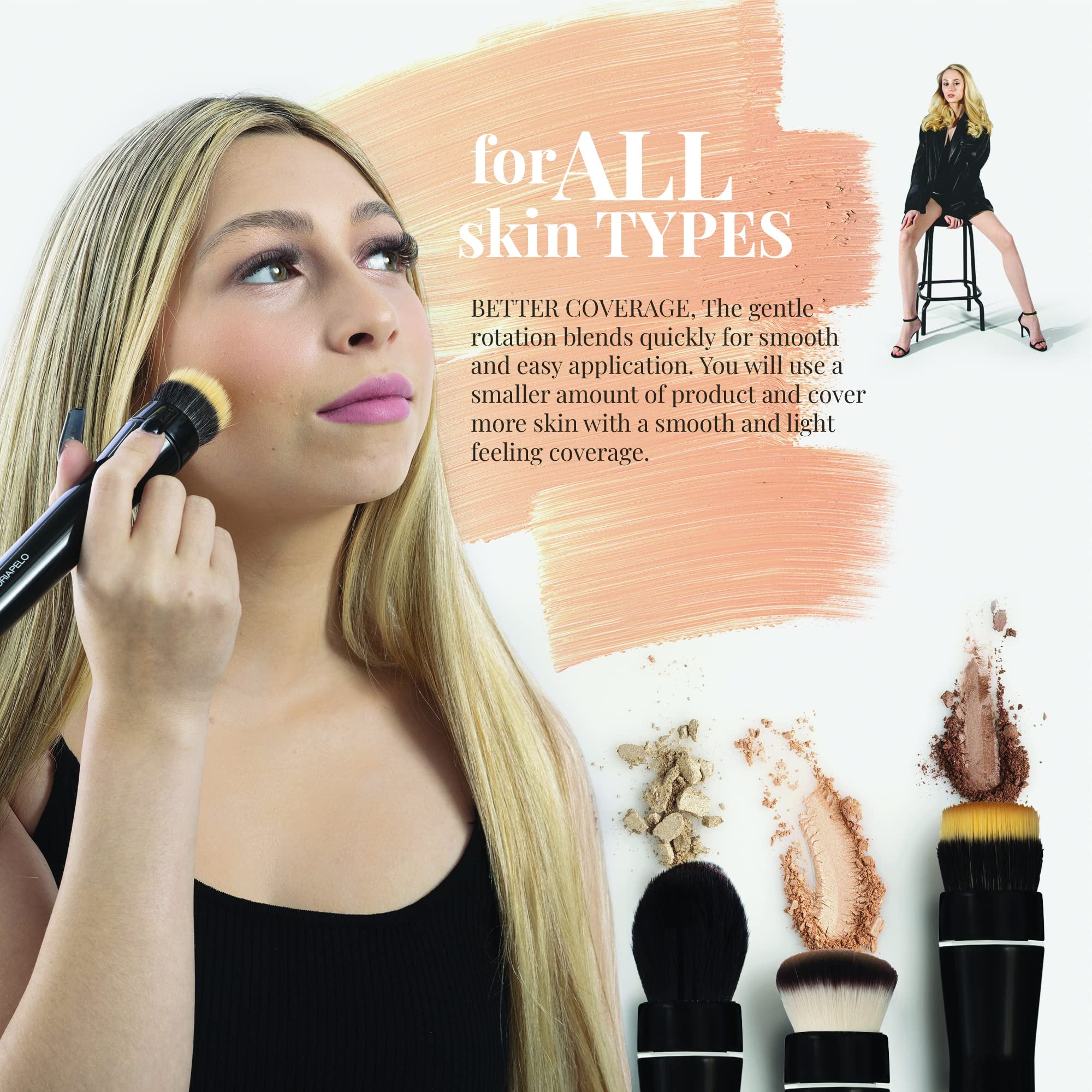 Popular Makeup Tools Portable Travel Cosmetic Electric Handle Makeup Brushes Blush Powder Foundation Single Makeup Brush