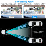 Car Rearview Mirror 11.4In Interior Clip-On Curve Convex Panoramic Anti-Glare Rear View Mirrors with Wide Viewing Range for Cars Suvs Trucks Vehicles