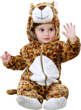 Unisex Baby Animal Costume Flannel Hooded Romper Cosplay Jumpsuit