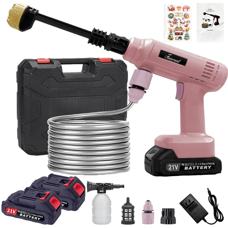 Electric Cordless High Pressure Car Wash Gun Washer Supplies Spray Cleaner Car Wash Cleaning for Car, Truck, Boat & More