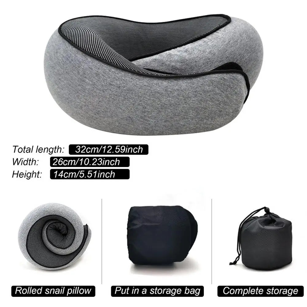 Memory Foam Neck Support Pillow with Head Cushion for Camping and Travel