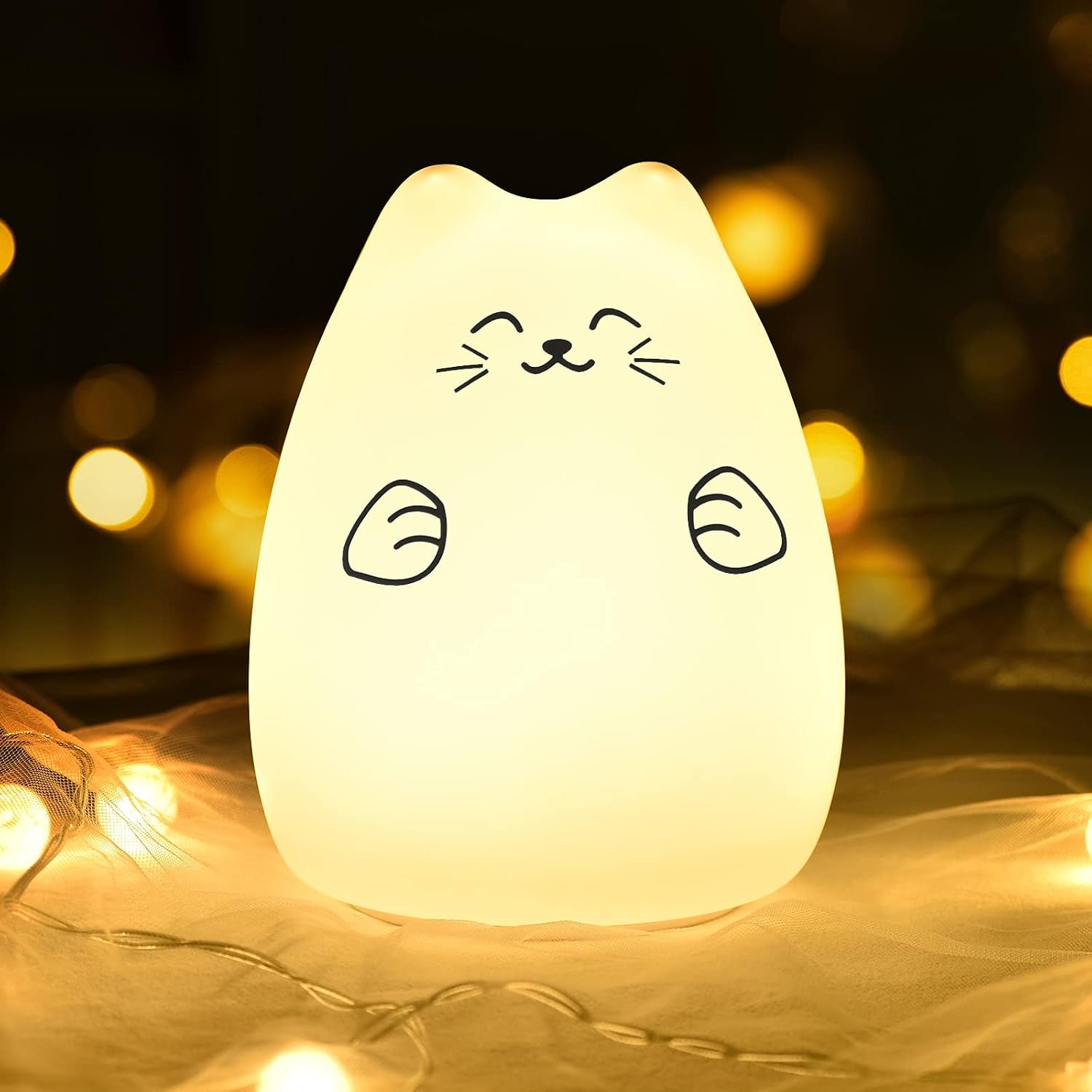 Cat Lamp, Gifts for 3 4 5 Year Old Girls,Graduation Gifts for Teen Girls,Kids Night Light for Bedroom,Kawaii Kitty Baby Nursery Lamp with Remote Control.