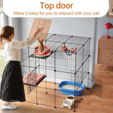 Cat Cages Indoor Enclosure DIY Cat Playpen Catio Detachable Metal Wire Kennels Cats Crate Large Extra Exercise Place Ideal for 1 Cat,35.4 Inches