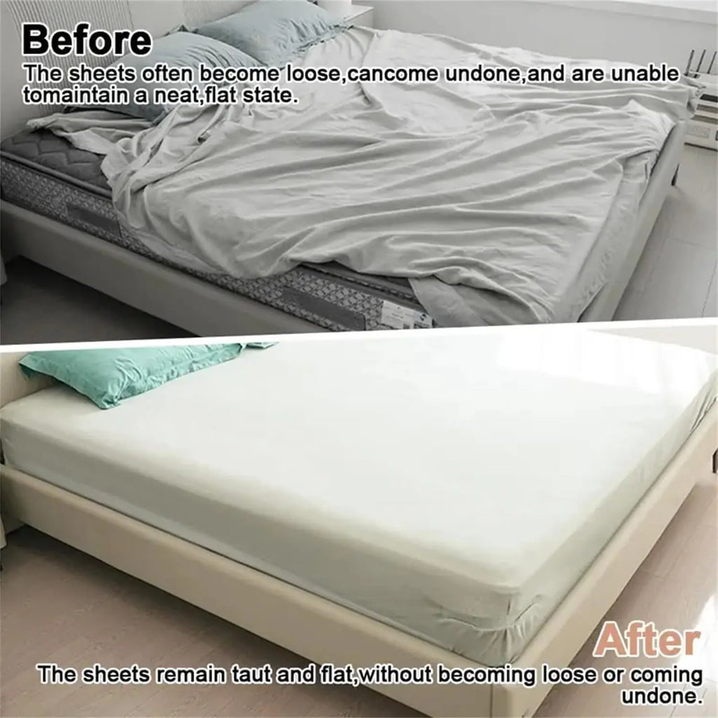 4-Pack Bed Sheet Holder Clips – Adjustable Mattress Corner Fasteners for Tight Fitted Sheets