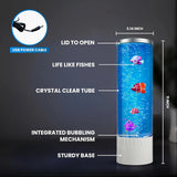 Bubble Lamp | 7 Color Changing LED Lamps | Fake Aquarium Night Light | Artificial Fish Tank with Moving Fishes | Home Decor, Ideal Gift for Kids, Adults, Sensory Lights for Autism & ADHD