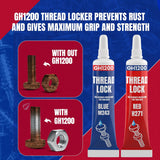 -6Gx2 Pack Thread Lock Medium and Strong Strength for Nuts, Bolts, and Metals, Threadlocker Lock Tight & Seal Fasteners with Stable and Consistent Performance
