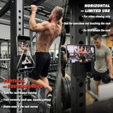 Power Rack Phone Mount, Hook-On Smartphone Holder for 2”×2”/3”×3” Squat Rack Upright, Tool-Free Installation, Vertical & Horizontal Viewing, Fits Phones up to 3.22” Wide