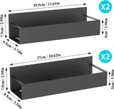 Metal Magnetic Spice Rack for Refrigerator Black, 4 Pack