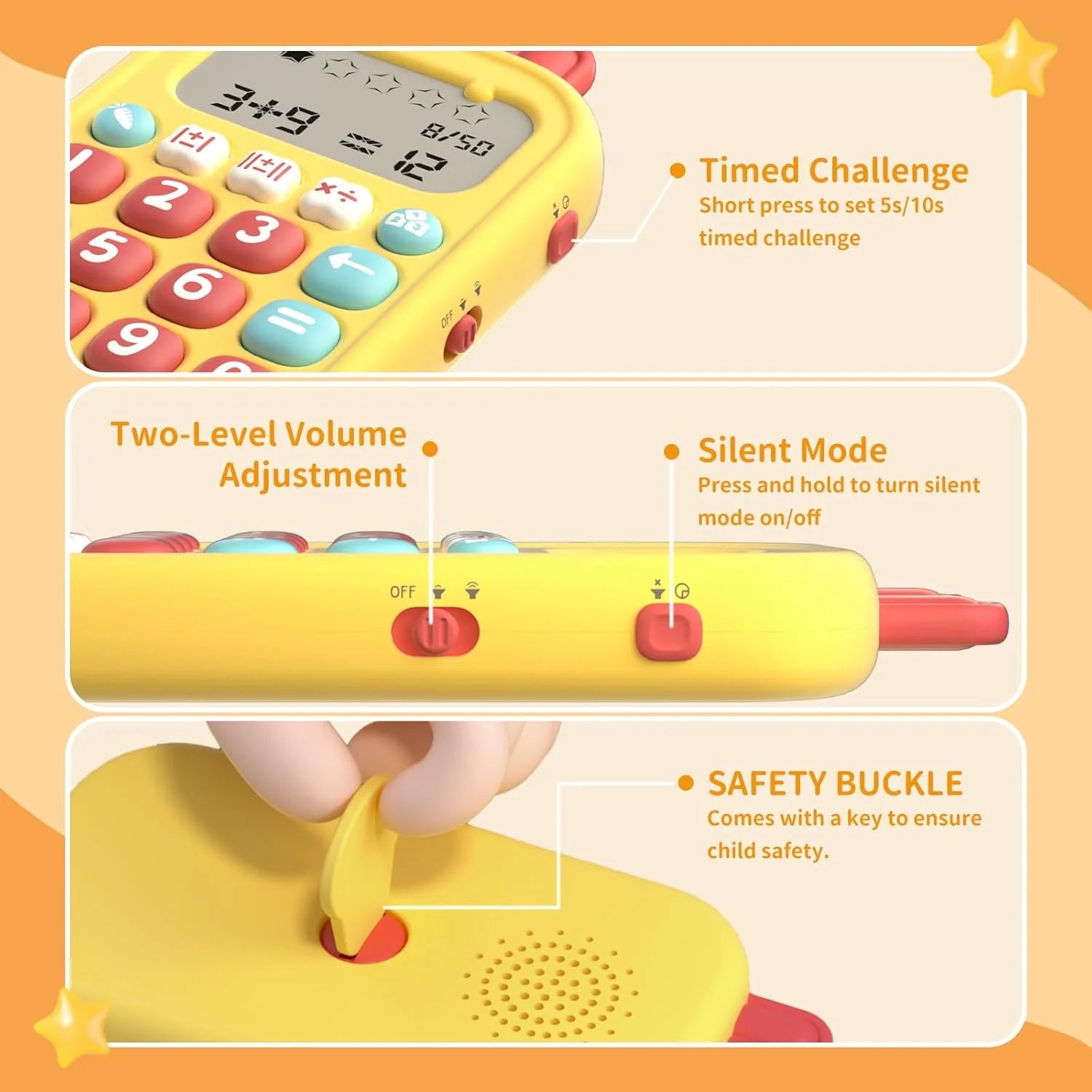 Math Games for Kids Ages 5-12, Portable Math Toys for Practicing Addition, Subtraction, Multiplication and Division, Fun Educational Toy with 5 Modes, 19 Math Games, and 50K Math Questions