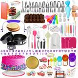 700Pcs Cake Decorating Kit with Baking Supplies - Cake Turntable for Decorating with Baking Pans, Leveler, 24 Numbered Piping Tips, 2 Spatulas, Fondant Tools, Video Course, Pattern Chart & More