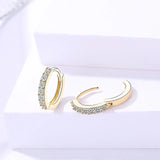 Micro Pave Huggie Hoop Earrings for Women — 925 Sterling Silver, 18K Gold Plated, CZ