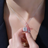 Round Brilliant Cut CZ Necklace for Women — 925 Sterling Silver, Diamond-Style Pendant