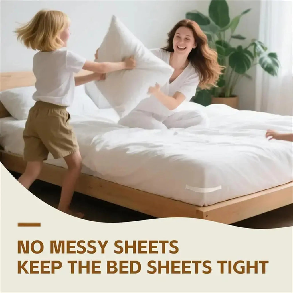 4-Pack Bed Sheet Holder Clips – Adjustable Mattress Corner Fasteners for Tight Fitted Sheets