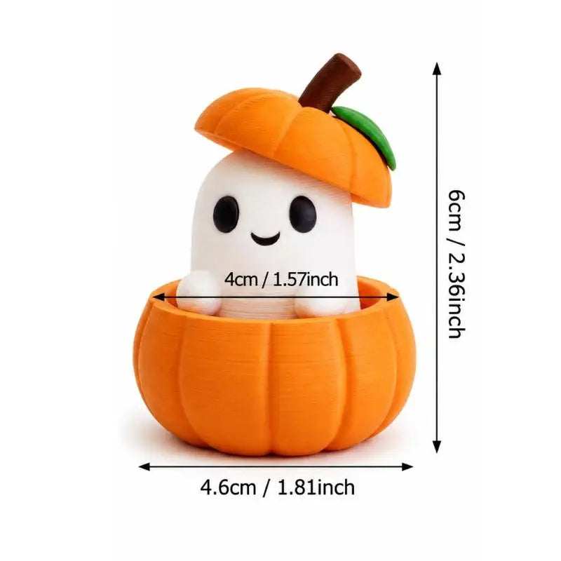 Halloween Desktop Decor Ornament 1 Set Creative 3D Pumpkin Base Ghost Hat for Office Home Party Decoration