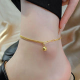 Double Layer Anklet for Women — 18K Gold Plated, Layered Chain, Tarnish-Free