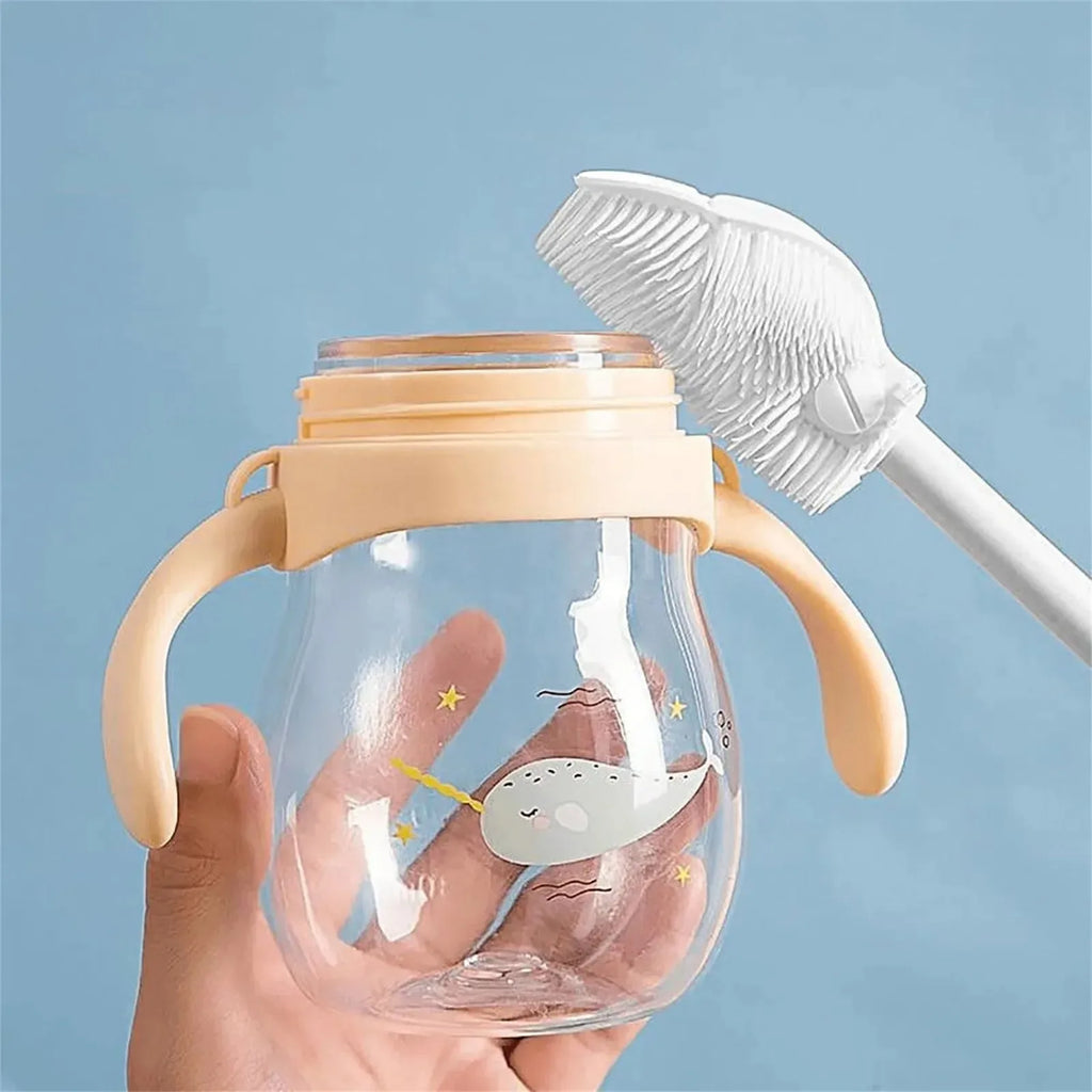 Silicone Bottle Cleaning Brush – Long Handle 360° Flexible Cup & Bottle Cleaner