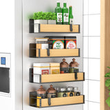 Metal Magnetic Spice Rack for Refrigerator Black, 4 Pack