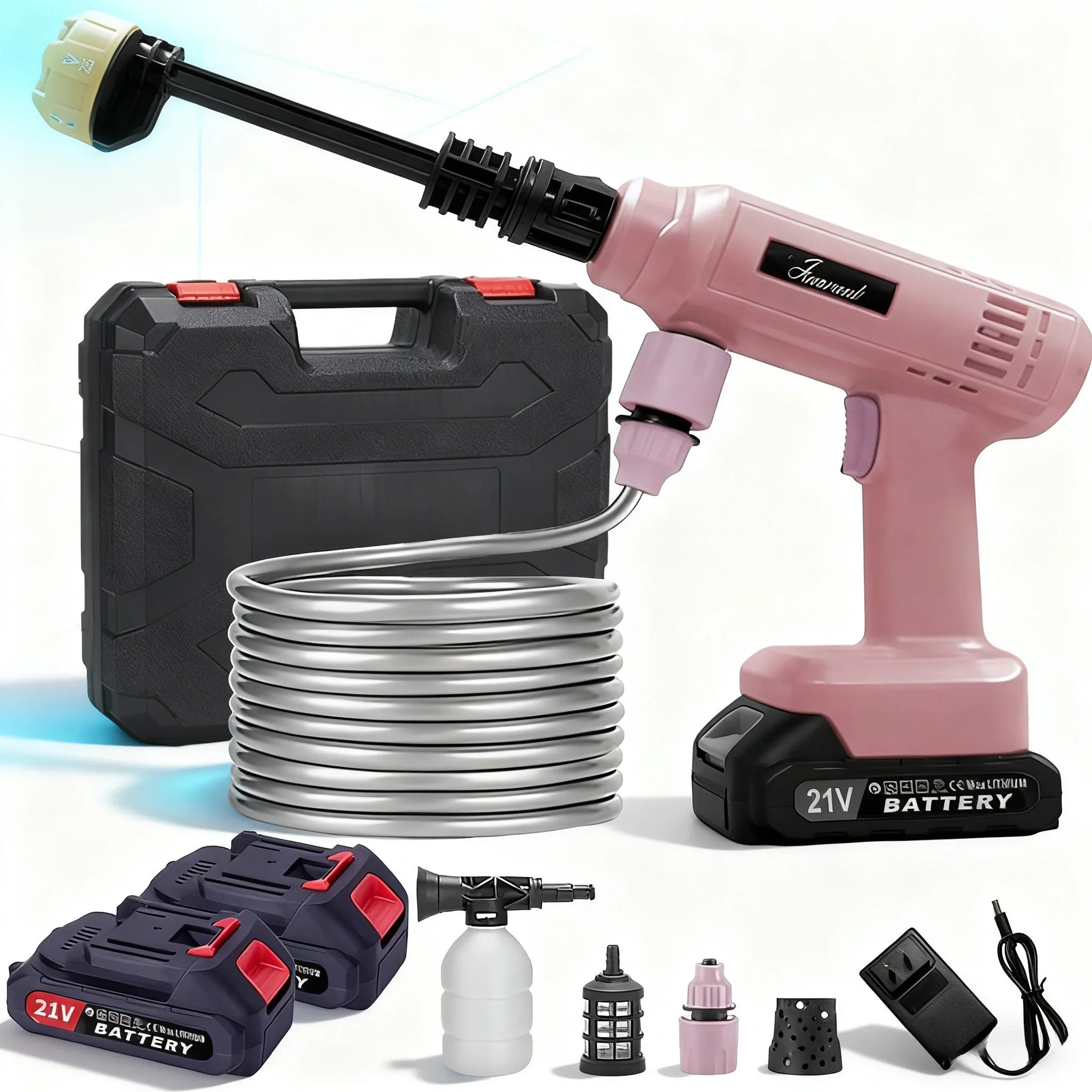 Electric Cordless High Pressure Car Wash Gun Washer Supplies Spray Cleaner Car Wash Cleaning for Car, Truck, Boat & More