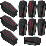 10Pcs Halloween Mini Coffin Box Fake Coffin Treat Boxes with Lid Black Mini Casket for Candy Jewelry Party Favors Kids Spooky Decorations 2.95X1.57In