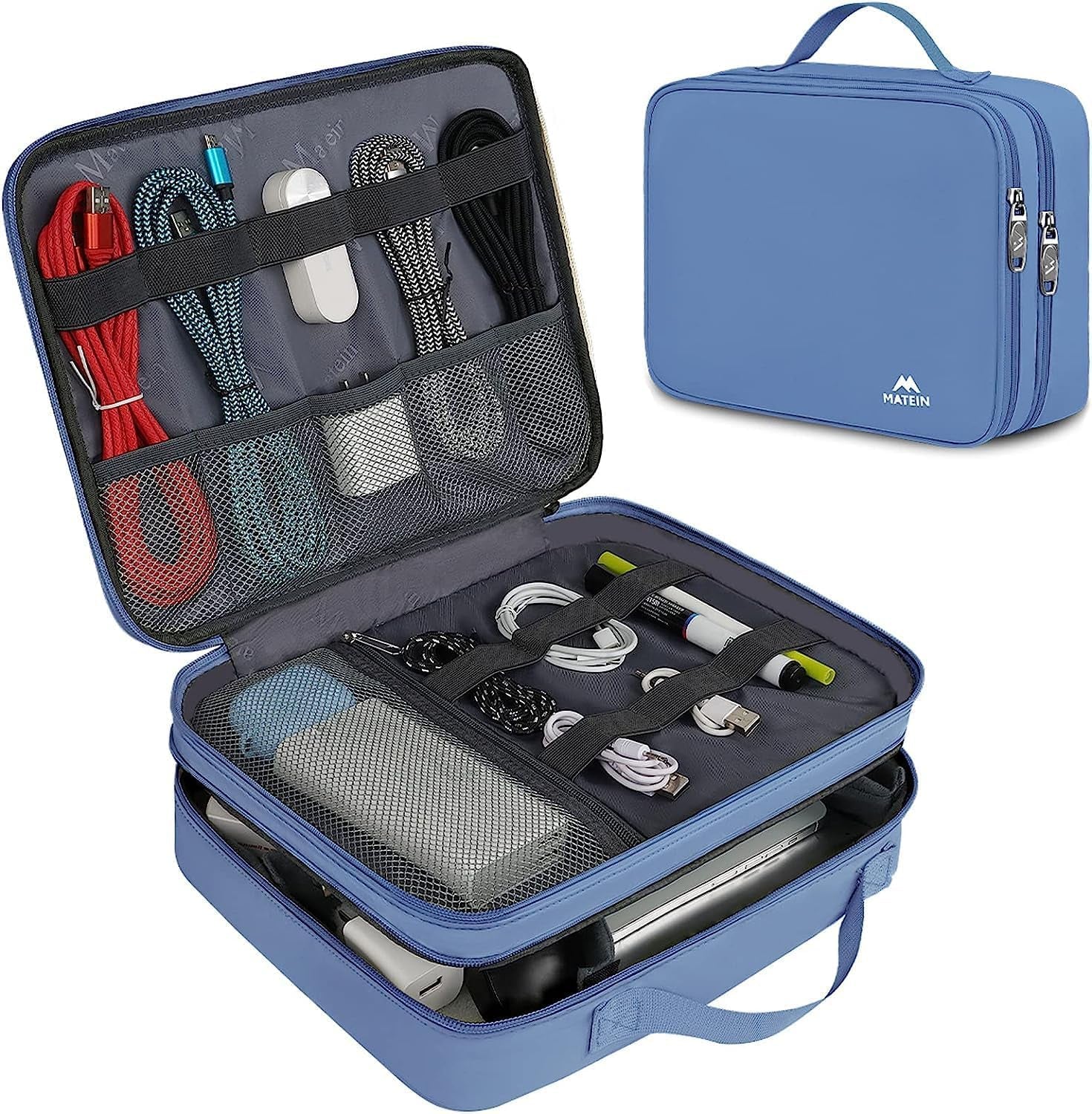 Electronics Organizer Travel Case, Cable Organizer Bag, Black