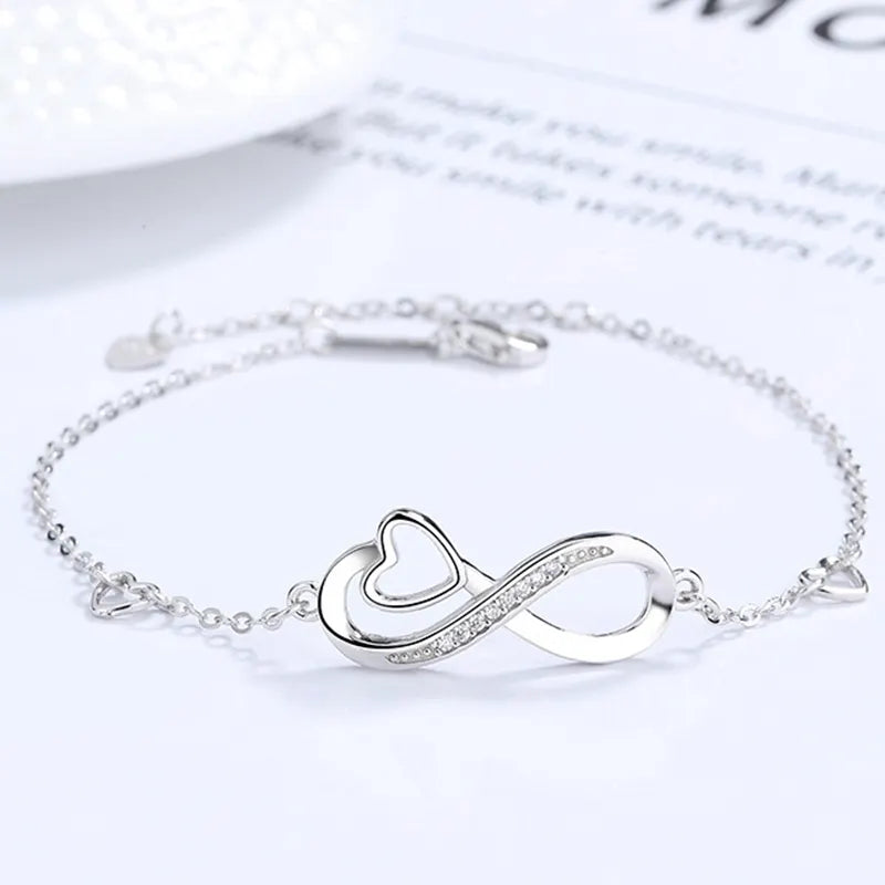 Heart Chain Bracelet for Women — 18K Gold Plated, Infinite Heart Link, Gift-Ready