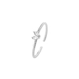 Marquise CZ Stacking Ring for Women — 925 Sterling Silver, 18K Gold Plated, Adjustable
