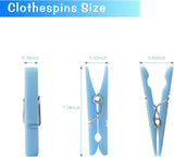 100PCS Mini Plastic Clothespins – Blue Laundry & Craft Clips