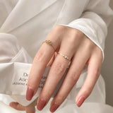 Diamond CZ Stacking Ring for Women — 18K Gold Plated, Pave Diamond Style, Adjustable