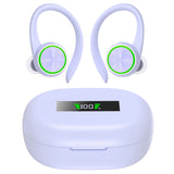 Wireless Earbuds, Bluetooth 5.3 Sports Headphones with Earhooks Stereo Deep Bass Noise Cancelling Earphones 48H Playtime LED Display IPX7 Waterproof Earbud with Mic Headset for Workout Running