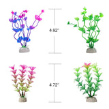 Fish Tank Accessories Aquarium Decorations - 13 Packs Plastic Plants Material Hideout Ornaments Small Size