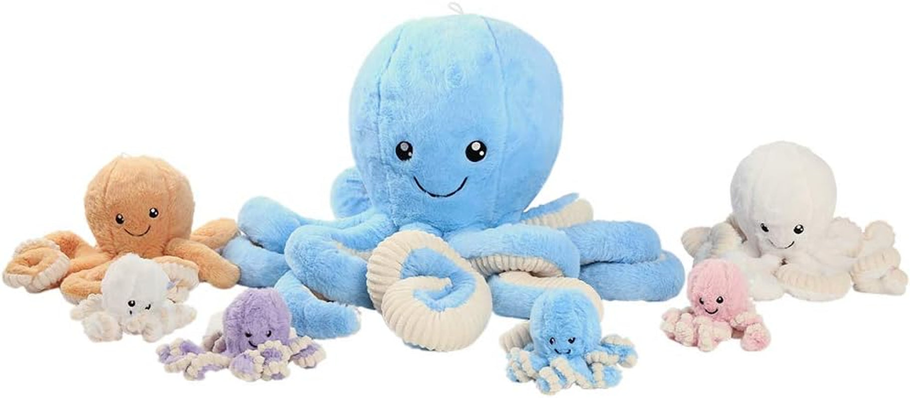 Octopus Plush Toy, Cute Stuffed Animal in 5 Colors 4 Sizes for Gift