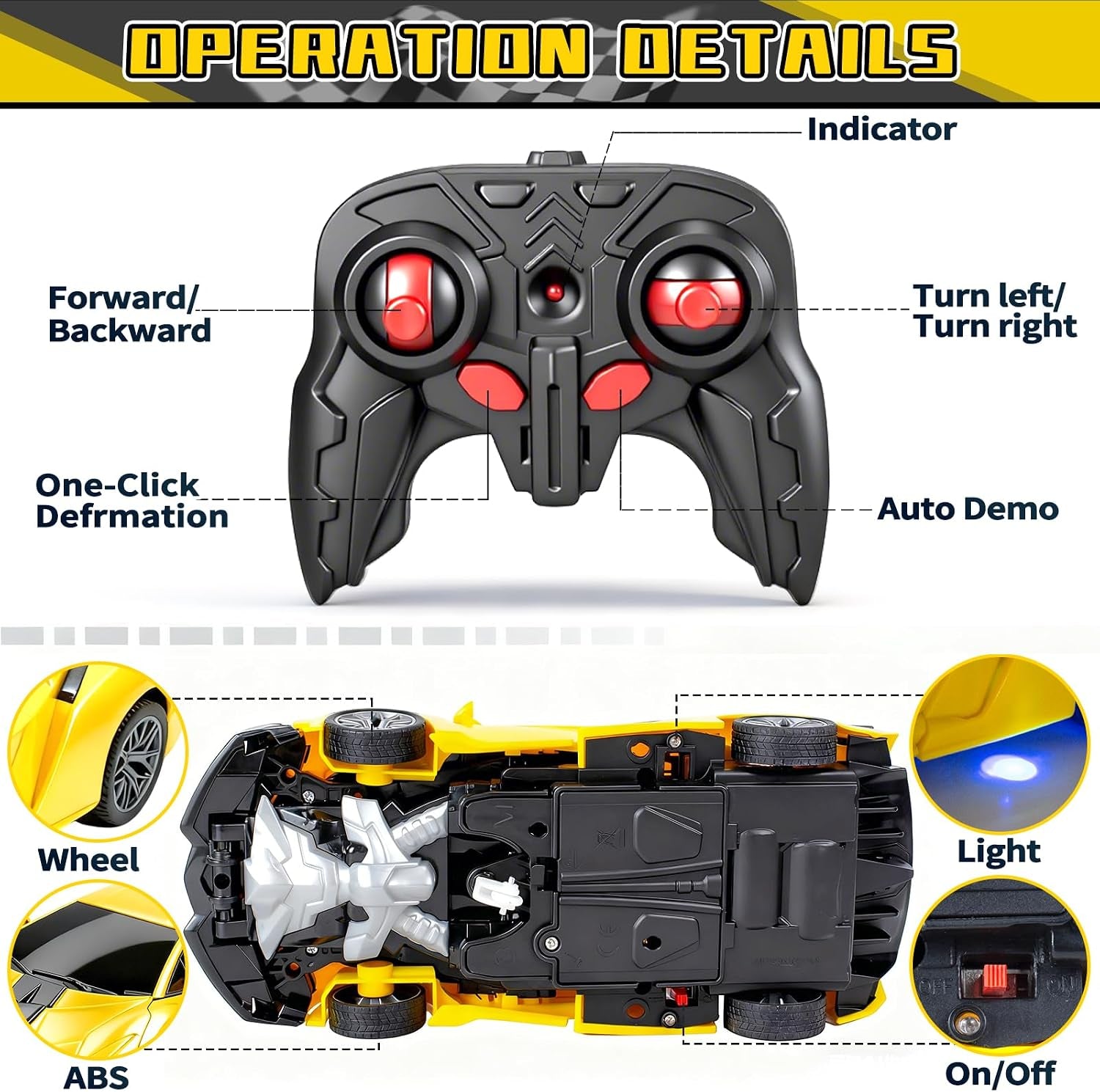 Transform Robot Toy, Remote Control Car for Boys 4-7 8 9 10