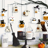 Halloween Hanging Ornaments Ghost Black Cat Pumpkin Witch Hat Hanging Decor for Spooky Halloween Party Porch Ceiling Decoration