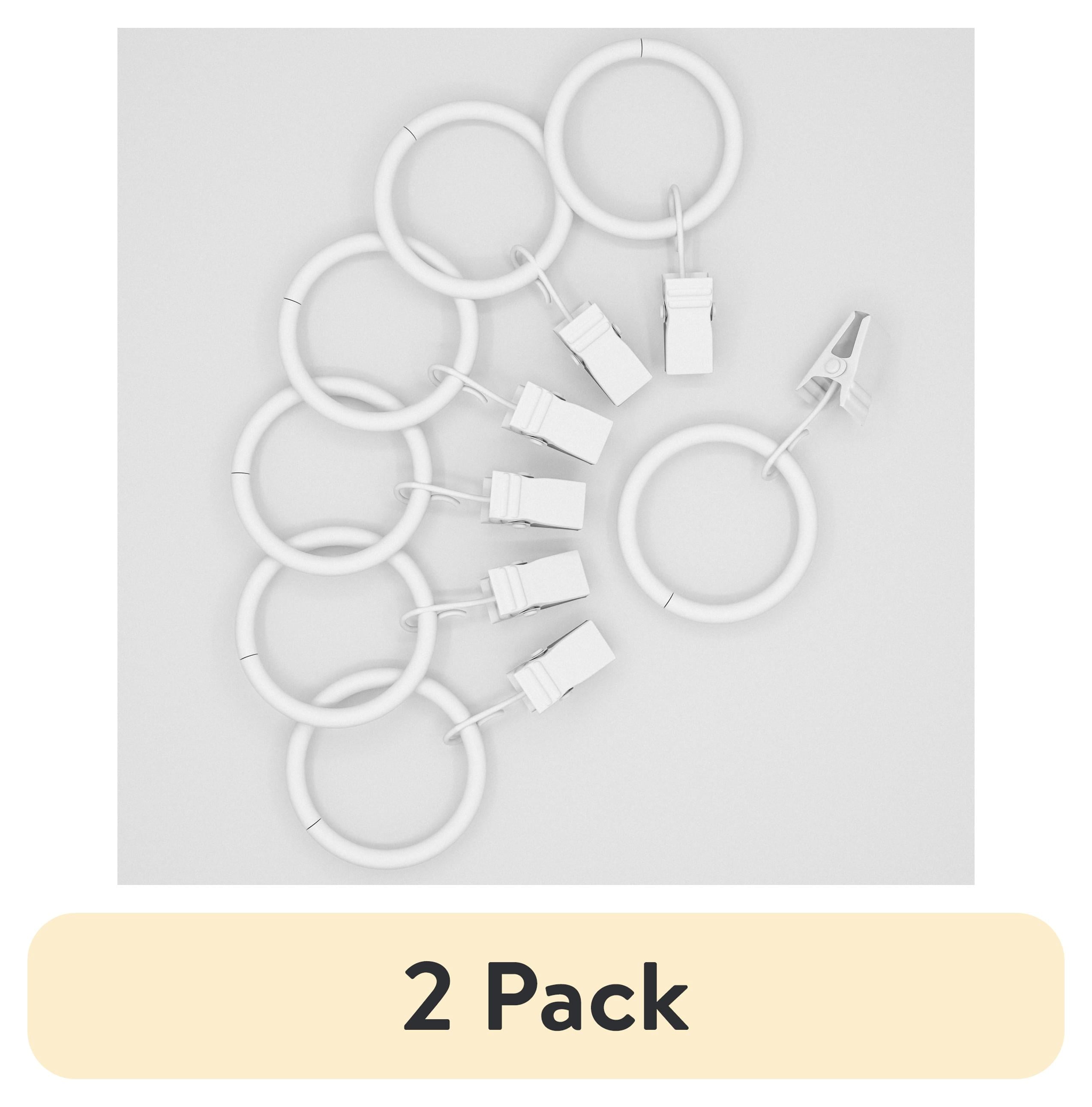1" White Curtain Clip Rings (7 Pack)