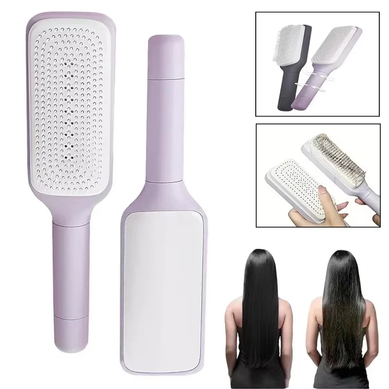 Self Cleaning Hair Comb Massage Air Cushion Comb Rotatable Anti-Static Hair Smoothing Brush Anti-Static Self Cleaning Hair Combs