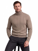 Thick Warm Sweater for Men, High Turn-Down Collar, Slim Fit Knitwear