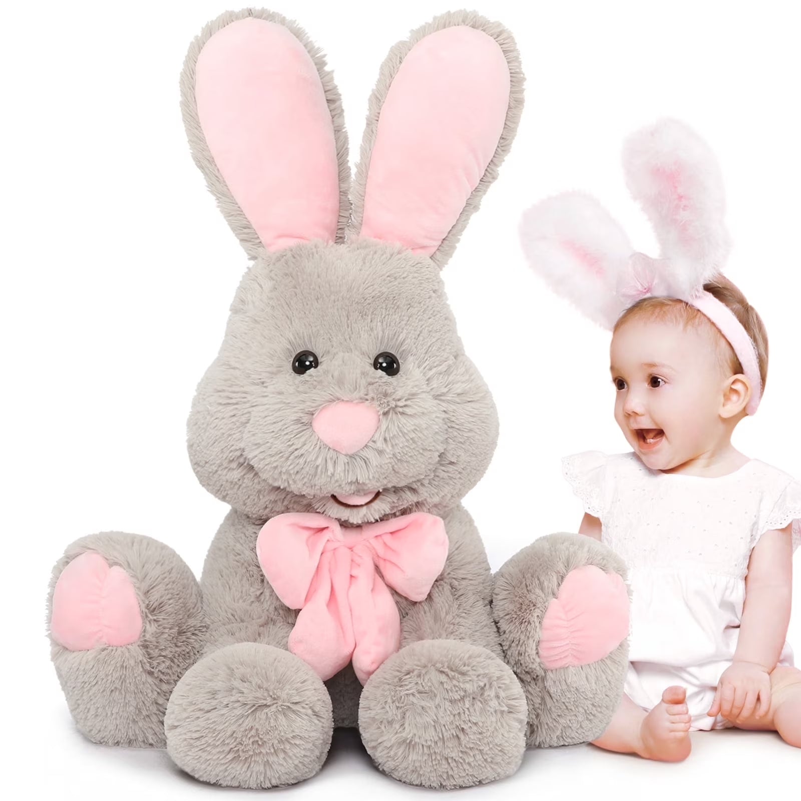 Giant Bunny Stuffed Animal 31.5" Cute Soft Rabbit Plush Toys