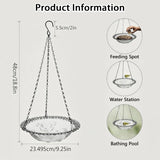 Hanging Bird Baths and Feeders for Outdoors, Plastic Bird Water Bowls for Garden and Yard Use