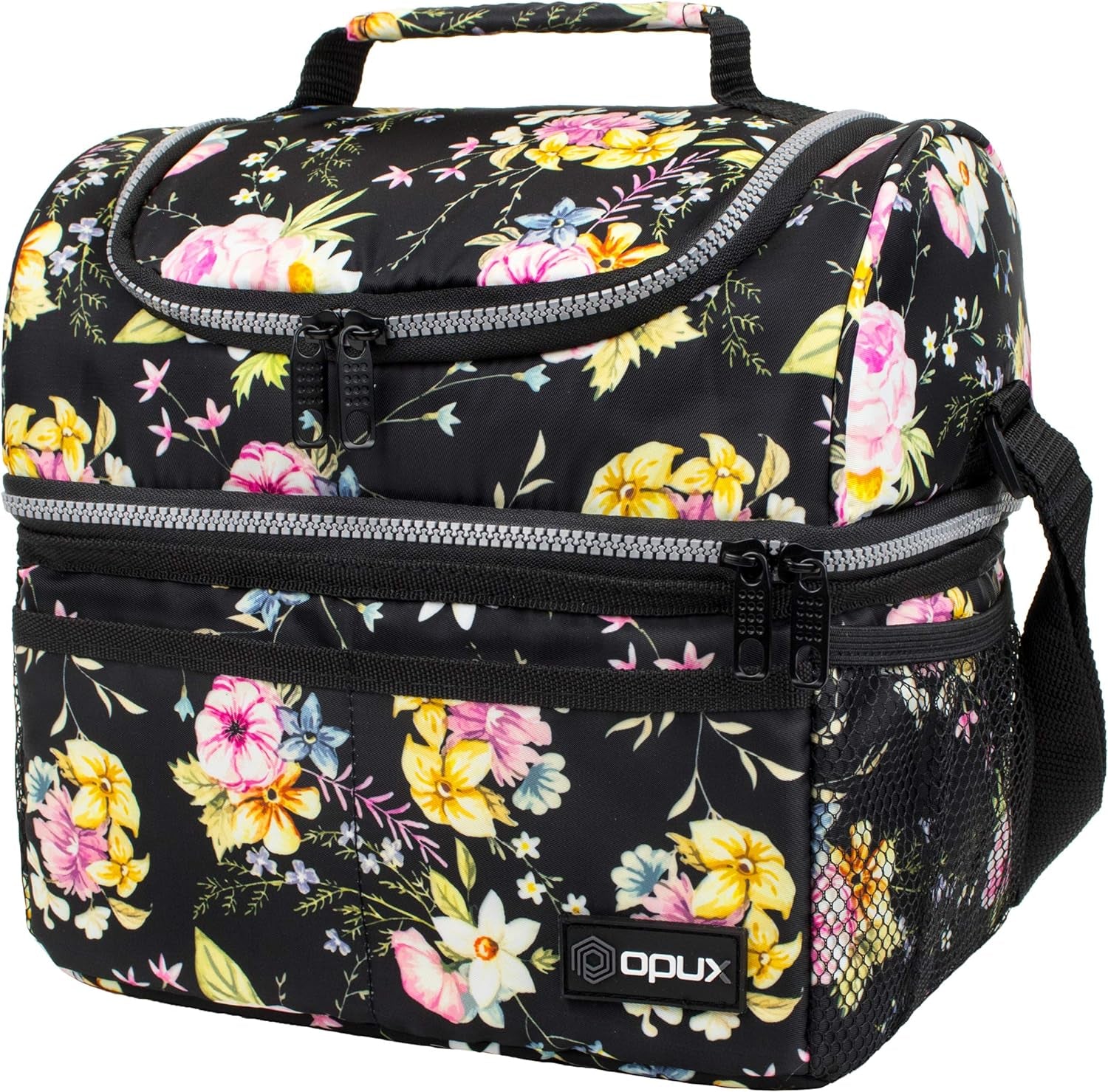 Insulated Lunch Bag for Men Women, Double Decker Leakproof, Teal Blue