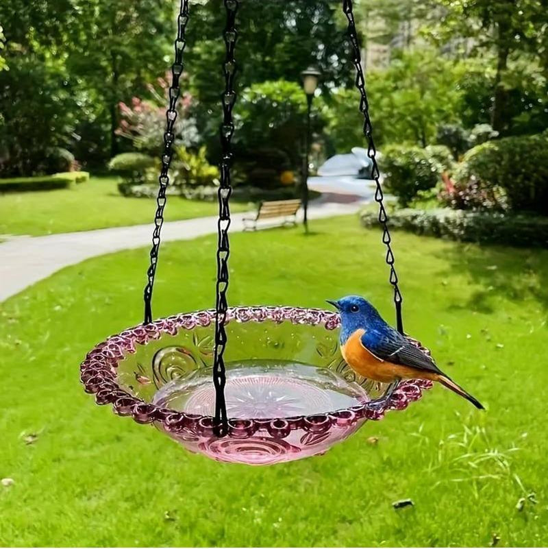 Hanging Bird Baths and Feeders for Outdoors, Plastic Bird Water Bowls for Garden and Yard Use